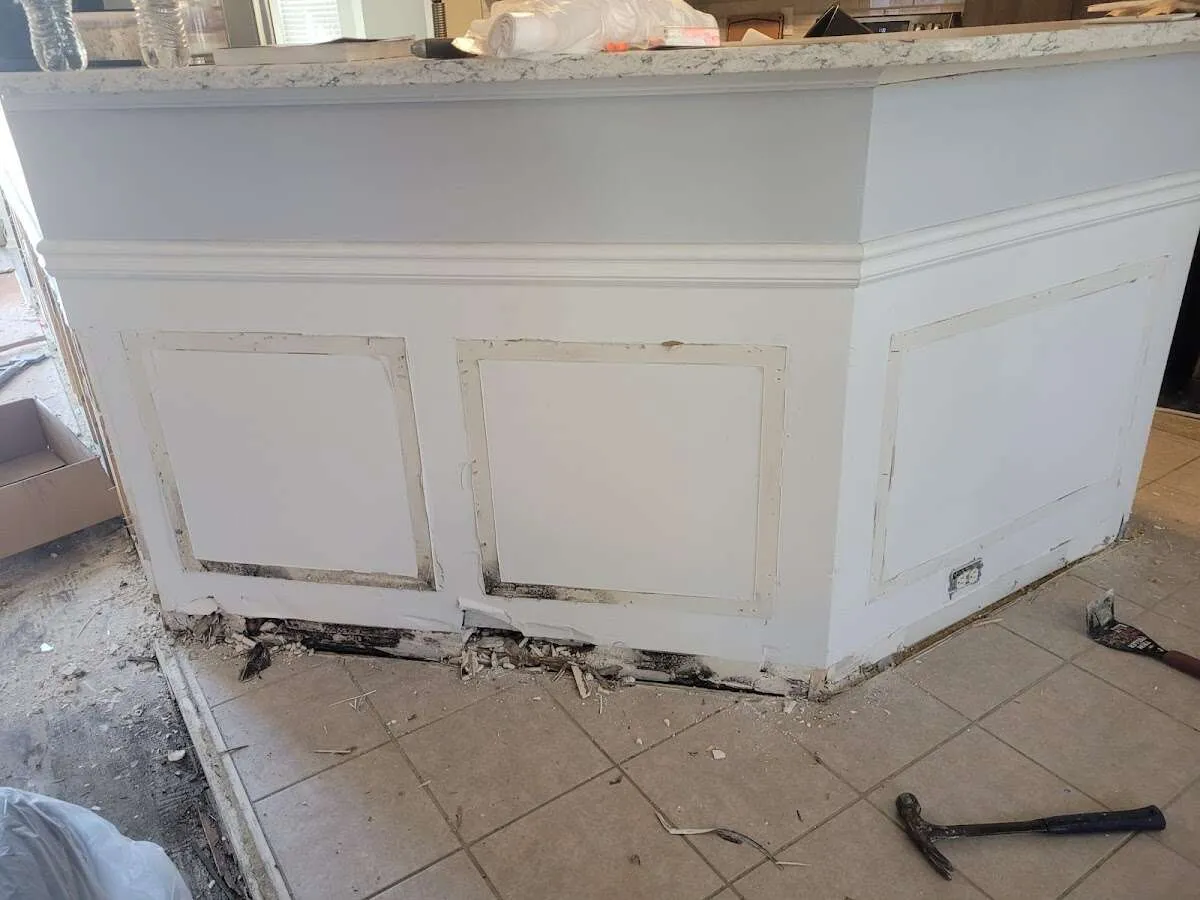 Water damage and mold on kitchen during Burst Pipe Cleanup in Washington Court House